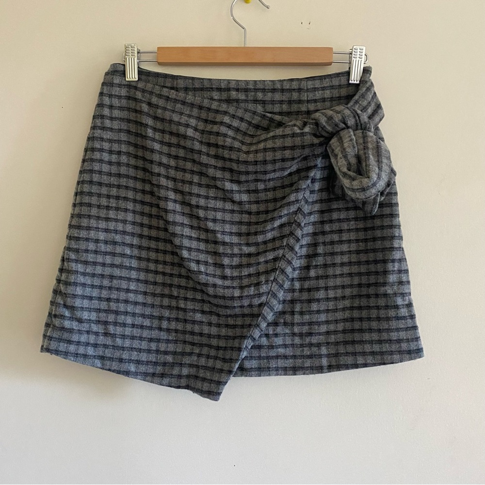 Wilfred Plaid Wrap Front Skirt